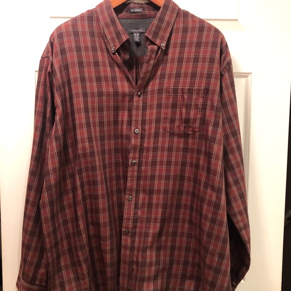 Van Heusen Other - Van Heusen Red Plaid Long Sleeve Button Down Shirt, Size XXL, 18”- 18.5”